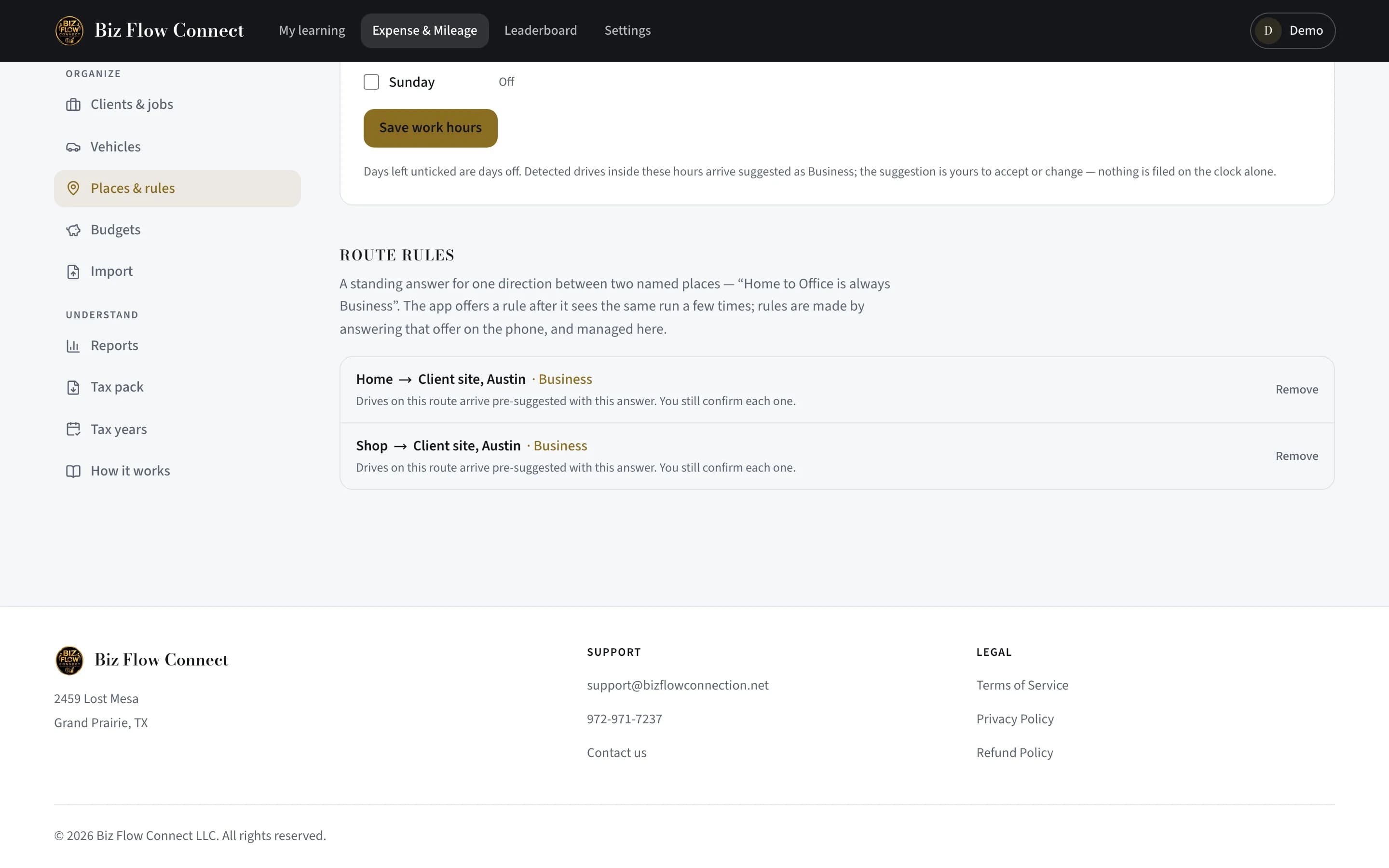 Set up route rules — Manage rules and declined offers
