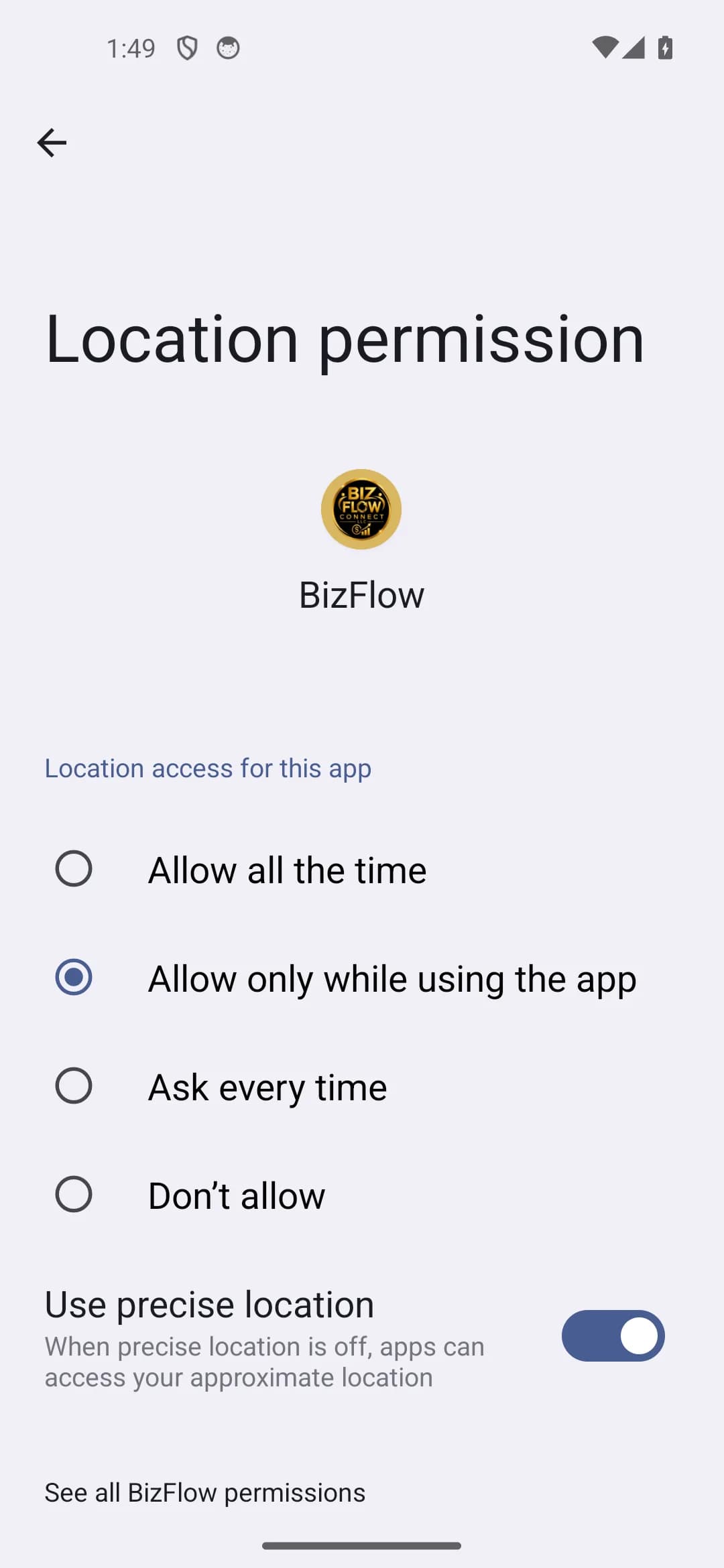 Turn on automatic drive detection — Allow location — Always