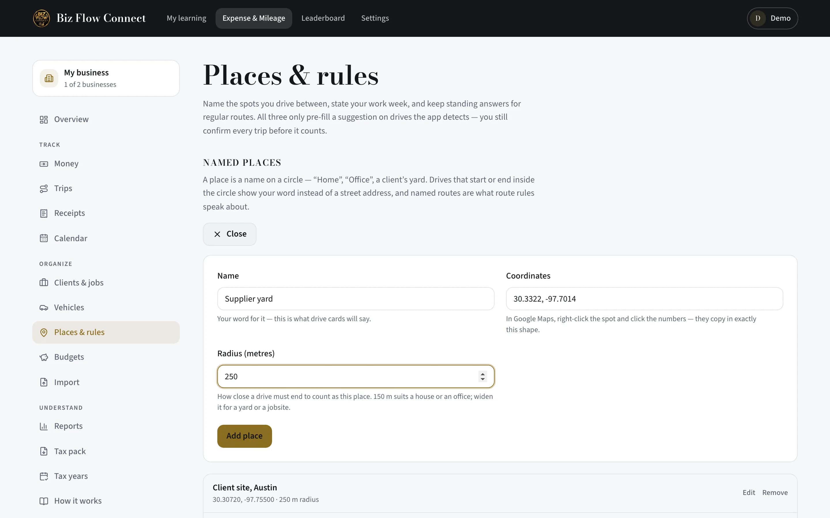 Name your places — Manage places anywhere