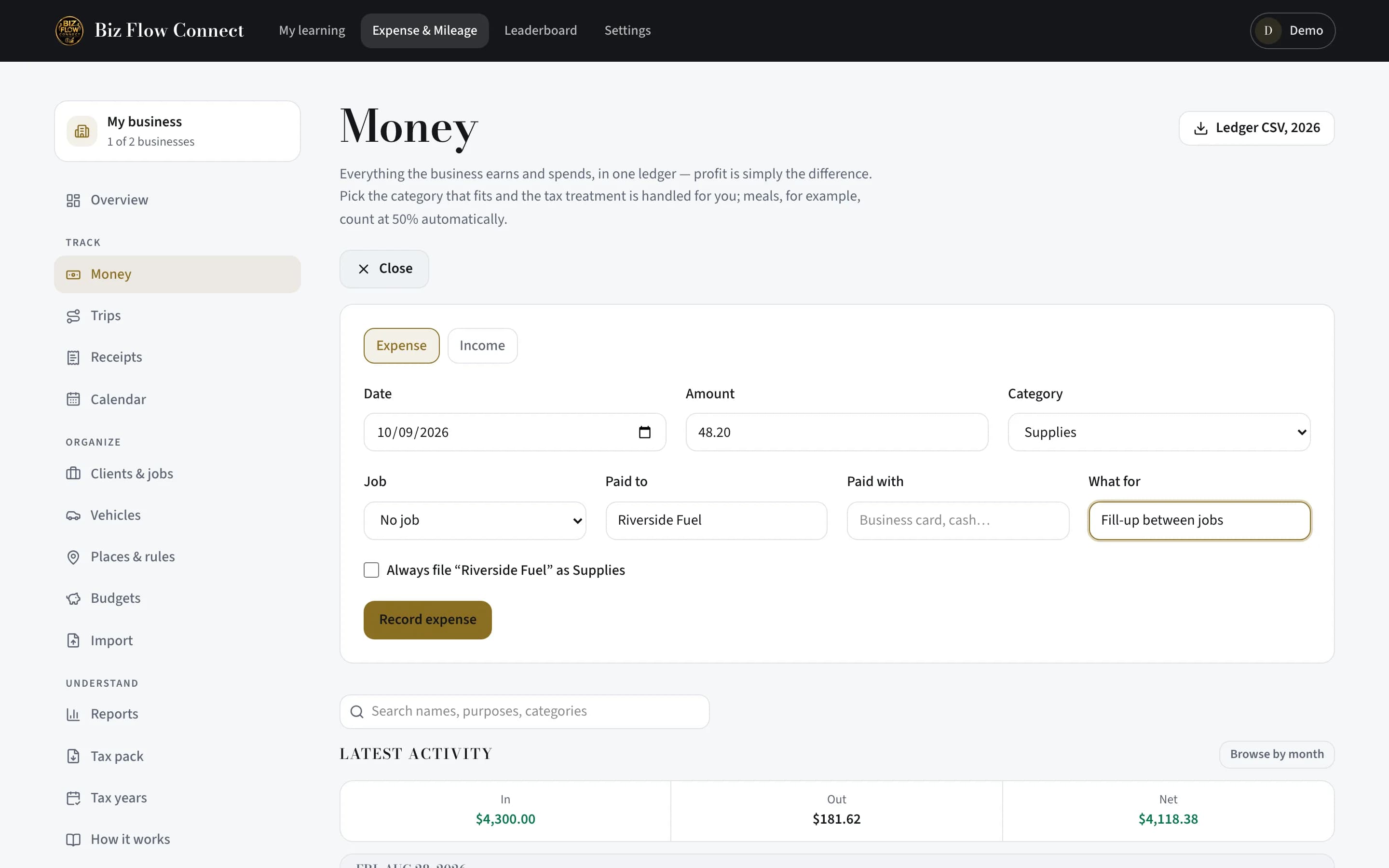 Set up expense rules and categories — Make one while recording money