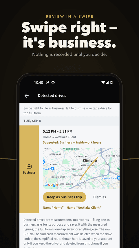 Review in a swipe — swipe right, it’s business